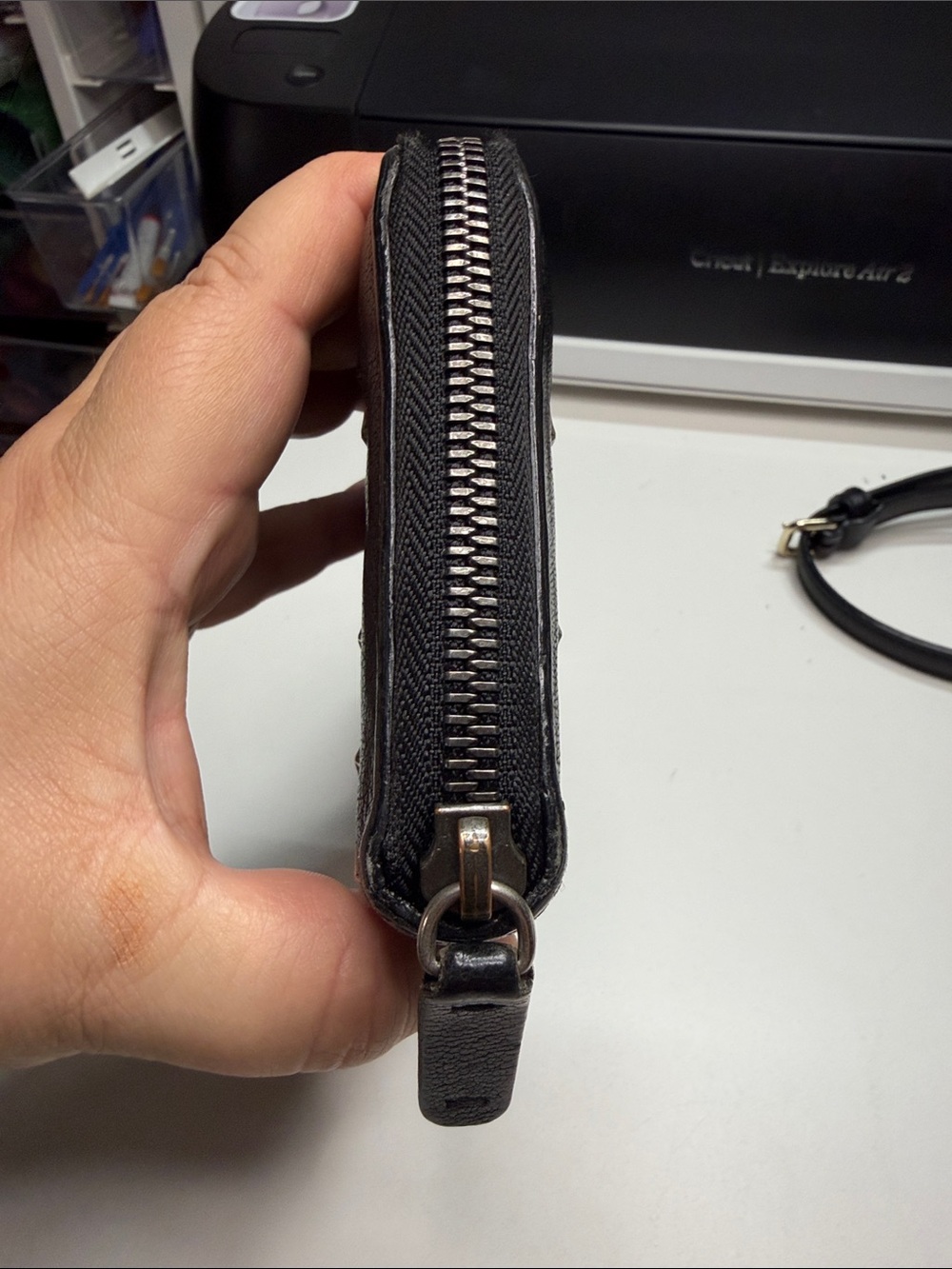 Jimmy Choo Black Leather Star-Studded Zip Wallet - Picture 3 of 9